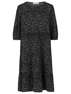 Rosemunde Dress - Grey melange blurred print